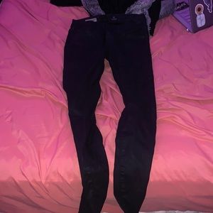 BLACK SLICK SKINNY LEG JEANS